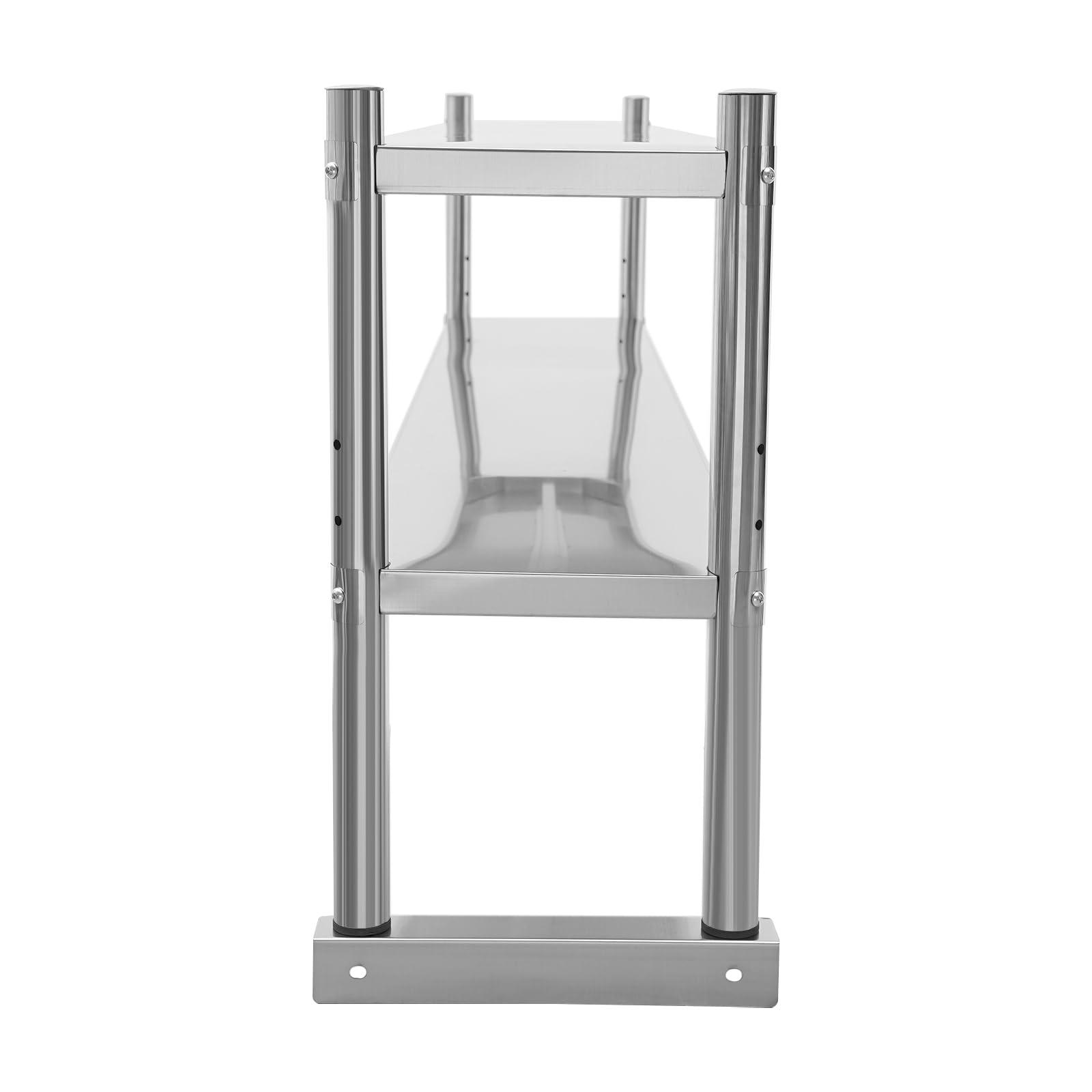 Hanmorfarbi Hanmorfarbi Metal Shelving Heavy Duty Storage Shelves Stainless Steel Storage Racks and Shelving,2 Tier Shelving Units and Storage,176lbs Bakers Rack with Storage,Adjustable Height (12 * 71 * 24in)