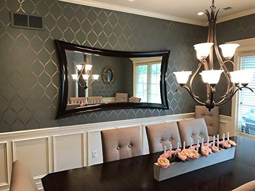 Royal Design Studio Stencils Ribbon Lattice Wall Stencil for DIY Painting Wallpaper Look