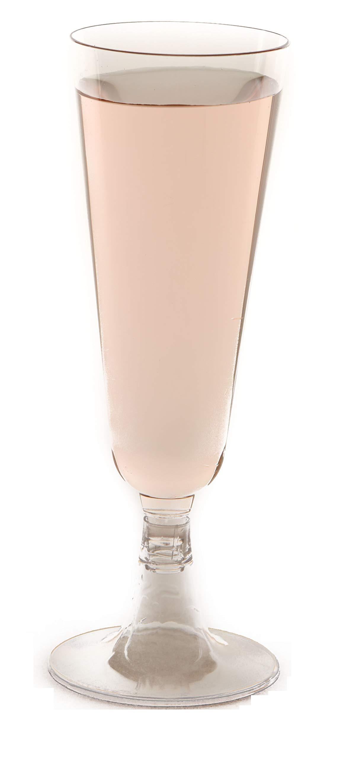 EcoQuality [160 PACK] Plastic Champagne Flutes 5 oz - Hard Plastic Disposable Clear Plastic Glass Like Flutes - Champagne Glasses BPA Free Toasting Flutes - Weddings, Parties, Cocktail Cups, Mimosas, Wine, Sodas