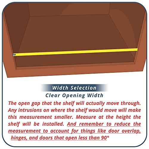 Shelves That Slide Sliding Pull-Out Shelf for Cabinets (Kitchen Cupboards, Pantry Drawers, Bathroom Storage, etc.) 2 3/8\" Tall - 21 3/4\" Deep - Includes 3/4 Slides & Base Mounting - Clear Opening Width: (10.375\" (3/8))