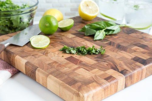 Ironwood Gourmet Ironwood Gourmet 28218 Square Charleston End Grain Chef's Board , Acacia Wood 14" Square