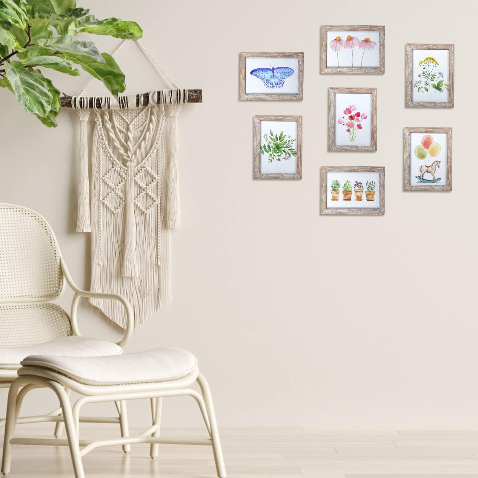 EXYGLO EXYGLO Rustic 7x5 Photo Frames Set of 12, Multiple Picture Frames 5x7 with PS Surface, 5x7 Photo Frame for Wall & Tabletop Display