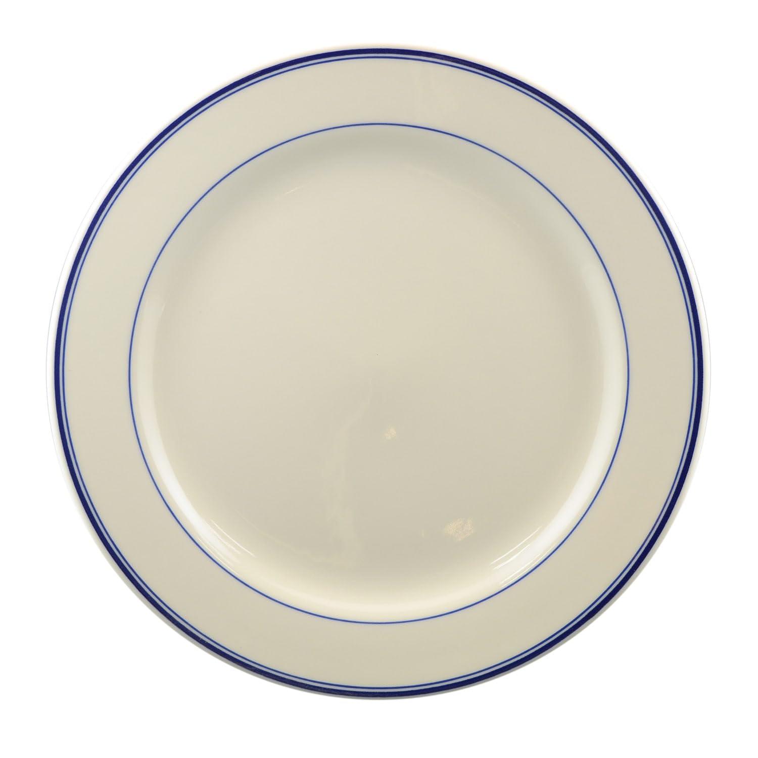Steelite Homer Laughlin 2101085 Blue Band 12.25\" Round Plate - 12 / CS
