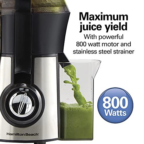 Hamilton Beach Hamilton Beach Juicer Machine, Big Mouth Large 3” Feed Chute for Whole Fruits and Vegetables, Easy to Clean, Centrifugal Extractor, BPA Free, 800W Motor, Silver