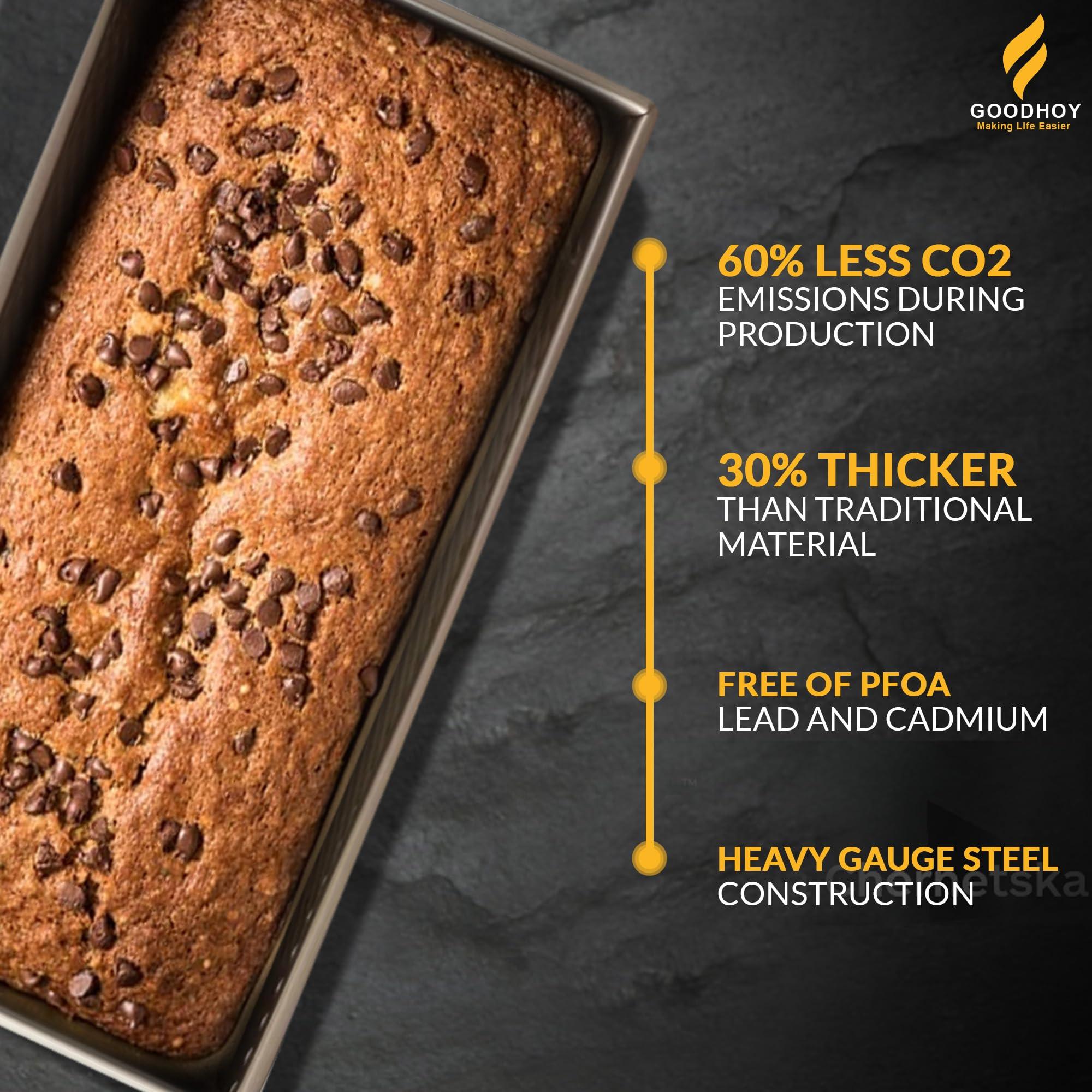 GOODHOY GOODHOY Pullman Loaf Pan with Lid, Ideal for Bread Lovers, Perfect for Sandwich loaf Bread pan bread pans for homemade bread with lid, Bonus: Brush, Scraper & Pullman bread Pan Giftable Box - (2lb)