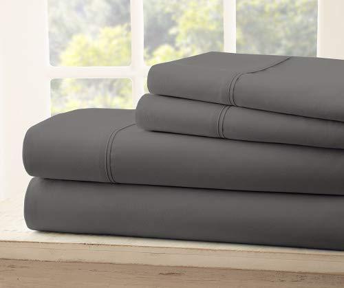 Royal Bliss Linens LLC Royal Bliss Split King Sheet Set - 1900 Ultra-Soft Microfiber Split King Bed Sheets - Double Brushed - Deep Pockets - Easy Fit - 5 Piece Set - Bedding Sheets & Pillowcases (Split King, Dark Gray)