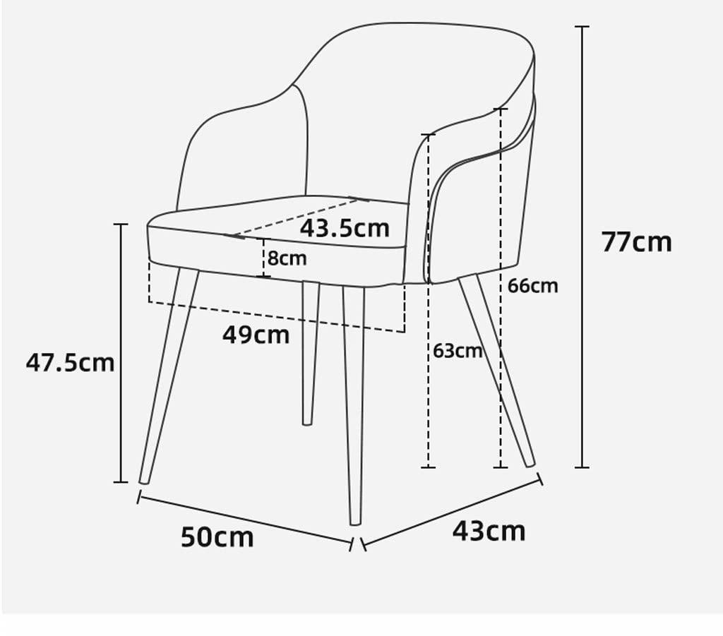 DUSXLX Kitchen Dining Room Chairs Set of 2 Modern Microfiber Leather High Back Padded Soft Seat Living Room Chairs with Beech Wooden Metal Legs (Color:)