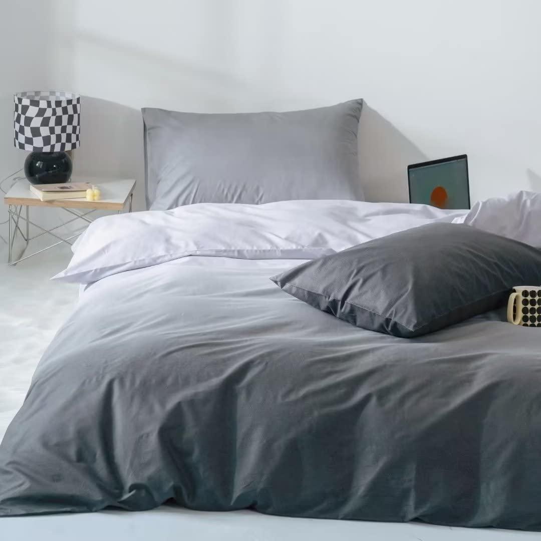 Forxiexie Forxiexie Gradient Grey Comforter Set King Size Silver Gray Bedding Comforter Sets Grey White Ombre Bedding Set Soft Women Girls Modern Abstract Quilt Gray and White Bedding Gray Gradient Bed