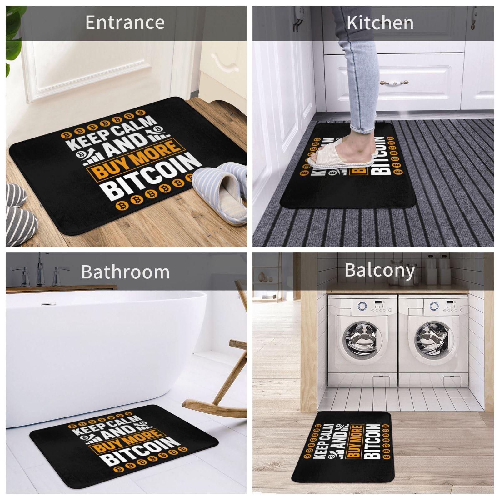 SIYTUAU SIYTUAU Keep Calm and Buy More Bitcoin Bathroom Rugs Ultra Soft Non Slip Bath Mat Living Room Kitchen Bedroom Rug 16x24 Inch Bath Rugs Door Mat