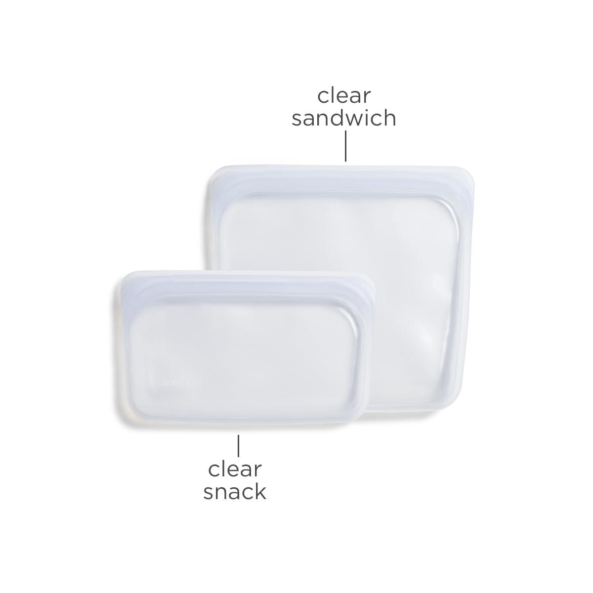 Stasher Stasher Premium Silicone Reusable Food Storage Bags, 2-Pack, Clear , Multi-Use Food Storage Bags, Lunch Bag, Travel Containers , BPA Free, Leak-free, Dishwasher-Safe, Eco-friendly