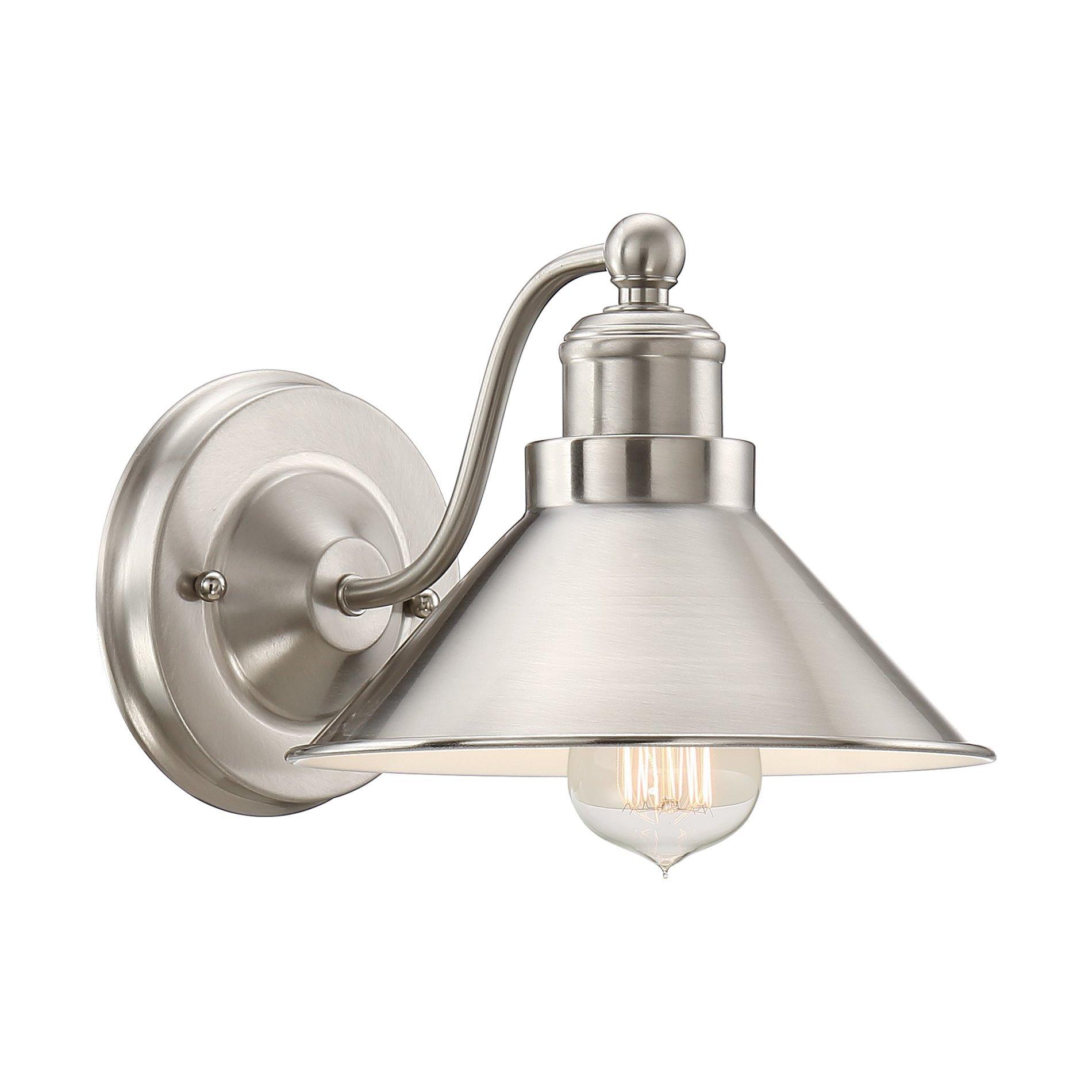 Kira Home Kira Home Welton 8.5\" Modern Industrial Wall Sconce, Brushed Nickel Finish