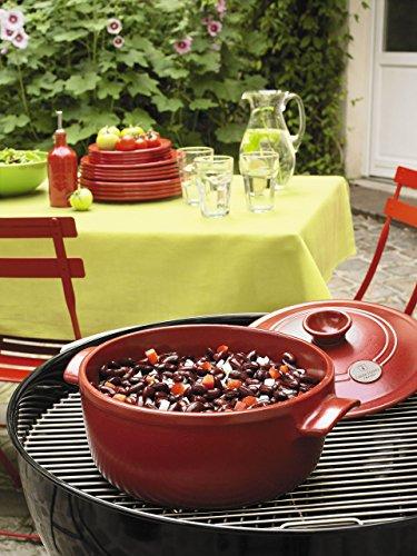 Emile Henry Emile Henry Flame Round Stewpot Dutch Oven, 2.6 Quart, Burgundy