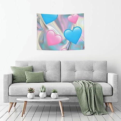 Kkaingg Kkaingg Pastel hearts, blue, love, pink Tapestry Wall Hanging Tapestry Wall Tapestry for Bedroom Aesthetic Tapestry Hippie Tapestry 29x37in