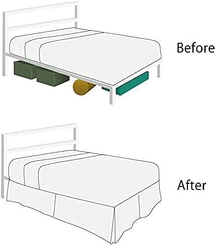 Valencia Beddings Valencia Beddings Split Corner Bed Skirt 16 Inch Drop Cal King Size 100% Natural Cotton Wrinkle and Fade Resistant Cal King Size, Black Solid