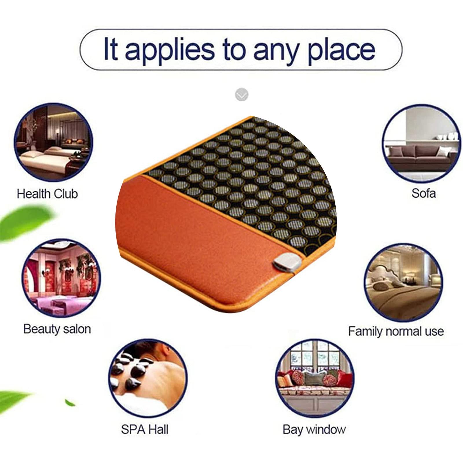 HAILM HAILM Massage Heating Mattress, Jade Electric Heating Mat with Overheat Protection and Smart Timer Setting, Surprise Gifts for Parents/Lovers/Friends, 31.4x75 Inch