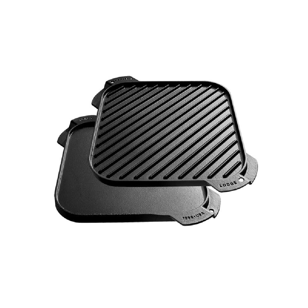Lodge Lodge LSRG3 Cast Iron Single-Burner Reversible Grill/Griddle, 10.5-inch
