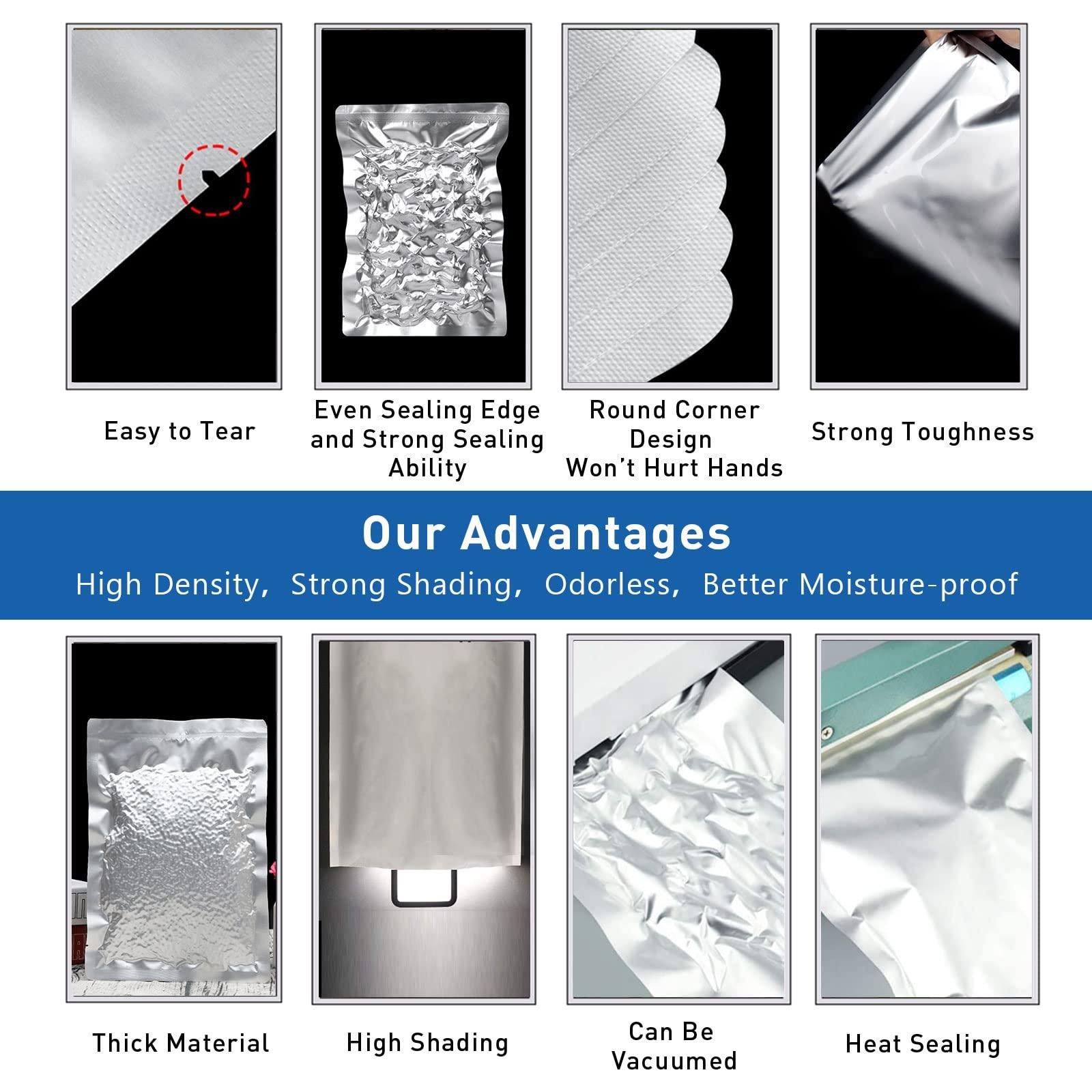 millionka 50 Pack 1 Gallon Mylar Bags for Food Storage with Oxygen Absorbers for Rice, Grains, Coffee Beans and Emergency Long Term Food Storage