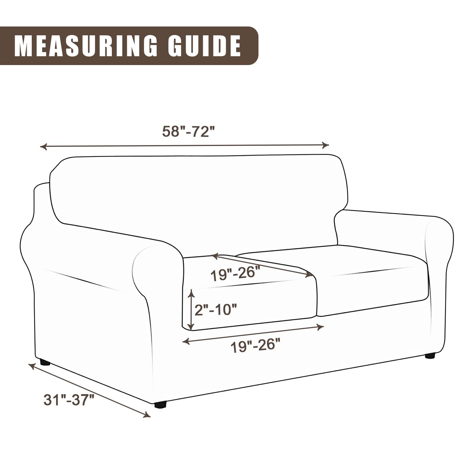SearchI SearchI Stretch Sofa Cover Printed Couch Cover, Floral Pattern 3 Pieces Loveseat Slipcover with 2 Separate Cushion Cover, Washable Furniture Protector for Living Room(Loveseat, Maple Leaf Pattern)