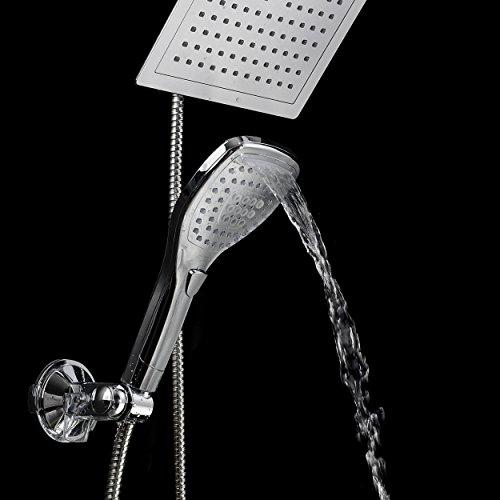 Dream Spa Dream Spa Ultra-Luxury 9" Rainfall Shower Head/Handheld Combo. Convenient Push-Button Flow Control Button for easy one-handed operation. Switch flow settings with the same hand! Premium Chrome