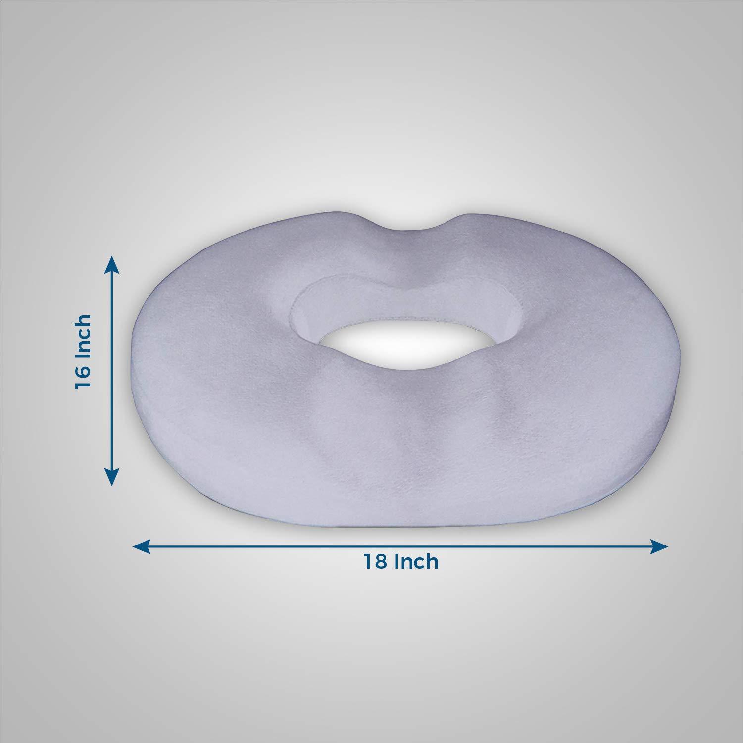 Dr. Flink Donut Pillow Hemorrhoid Seat Cushion - Orthopedic Memory Foam – Contoured Luxury Comfort, Pain Relief and Supports Prostate, Pregnancy, Post Natal Sciatica Coccyx, Surgery & Tailbone Pressure Dr Flink