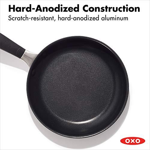 OXO OXO Good Grips 8" Frying Pan Skillet, 3-Layered German Engineered Nonstick Coating, Stainless Steel Handle with Nonslip Silicone, Black