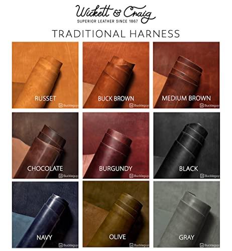 Buckleguy.com Leather Coasters, Wickett & Craig Traditional Harness, Square, Burgundy (4pc set)