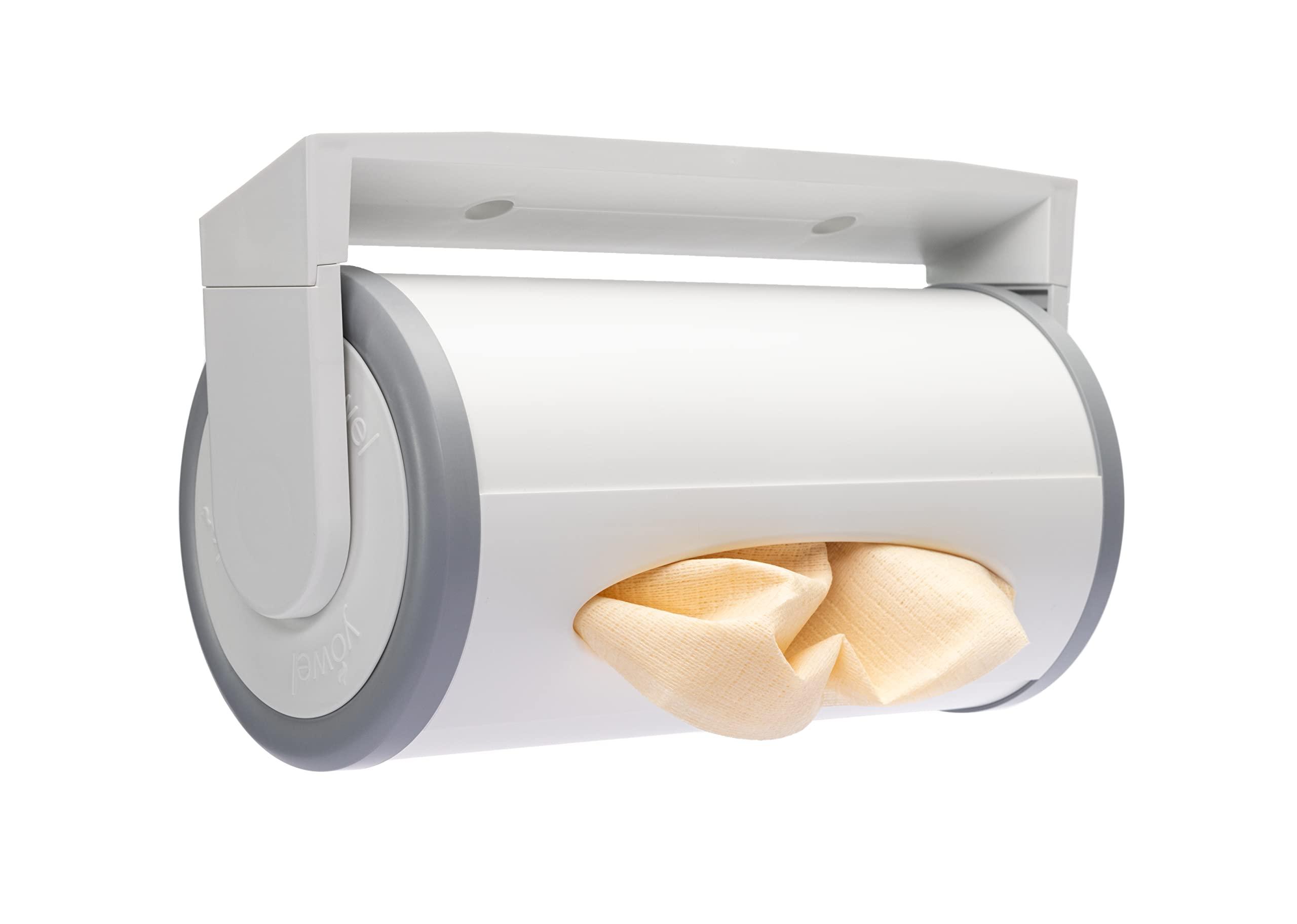 YOWEL YOWEL Under Cabinet Reusable Towel Dispenser | Includes 40-Eco Friendly Reusable Towels, 1-Mesh Bag, 2-Hooks