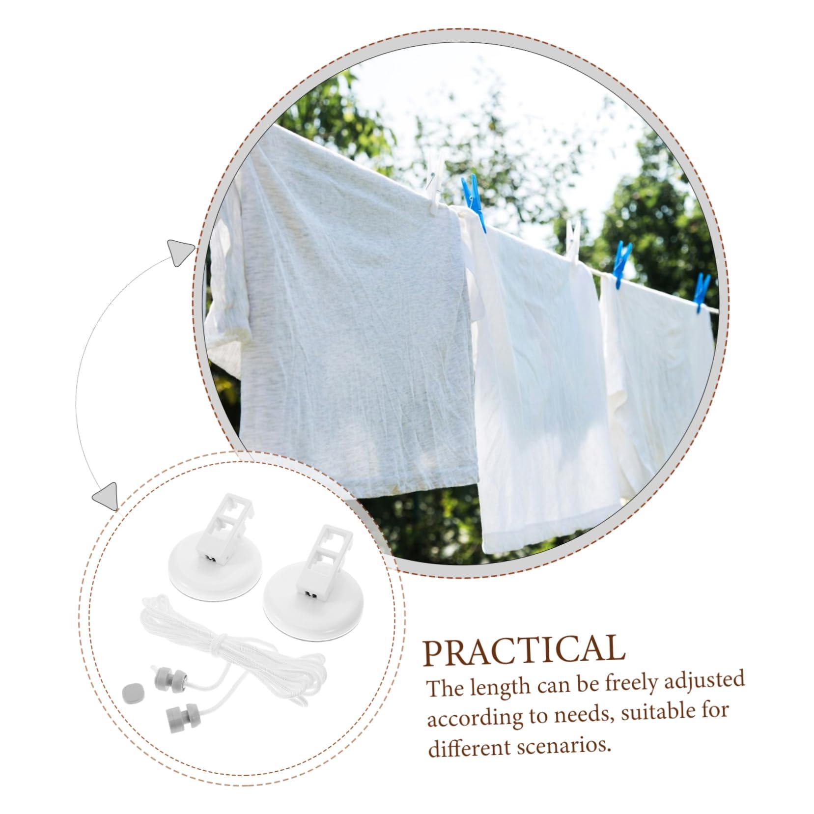 Levemolo Levemolo Outdoor Clothesline Suction Cups Suction Cup Clothespin Shower Clothesline Suction Cup Clothesline Clothes Line Ropes Rubber Suction Cup Clothes Line Nylon Braided Rope White