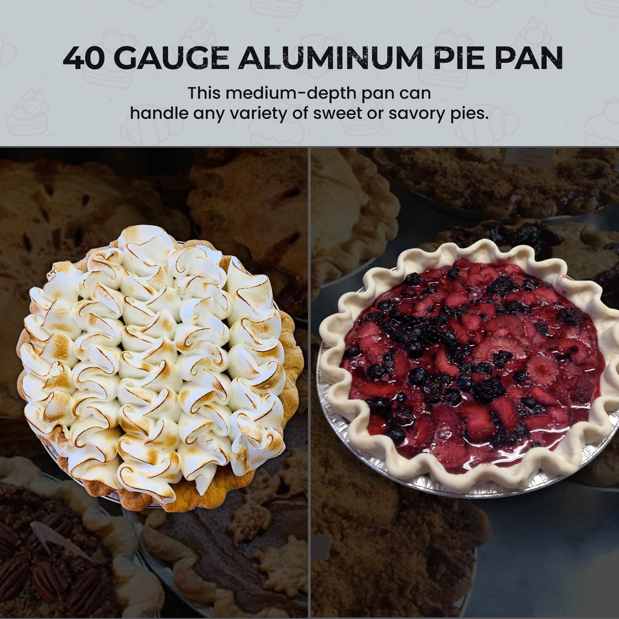 Safca KitchenDance Medium Depth Disposable Aluminum Pie Pans - 9 Inches Round Foil Baking Pan Perfect for Home, Small Business - Aluminum Foil Pans for Baking, Storing, and Preparing Food, 901, Pack of 250