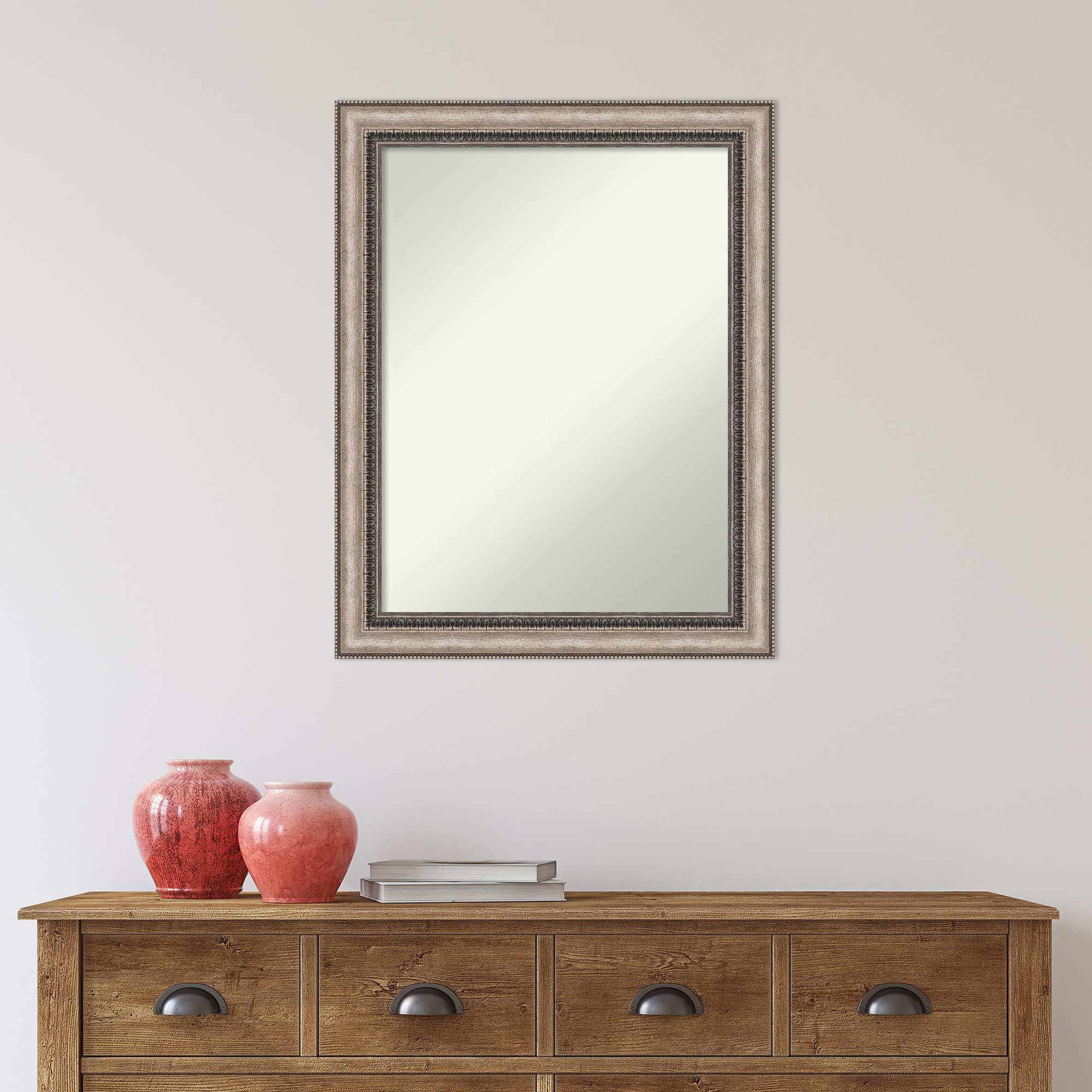 Amanti Art Amanti Art Bronze Bathroom Mirror for Over Sink, 29x23 Lined Bronze Rectangle Vanity Mirror, Medium Casual Frame, Hangs Horizonally and Vertically, Bathroom Wall Decor, Non-Beveled Edge from WI, USA
