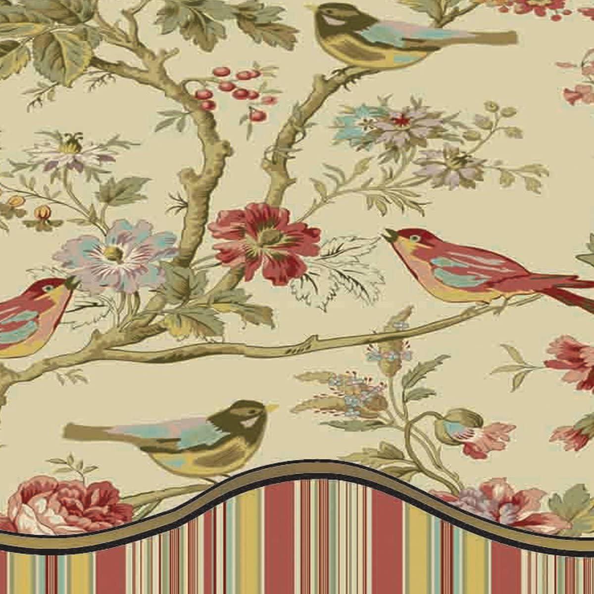 Waverly Waverly Charleston Chirp Modern Farmhouse Floral 4-Piece Reversible Quilt Bedspread Set, King, Papaya