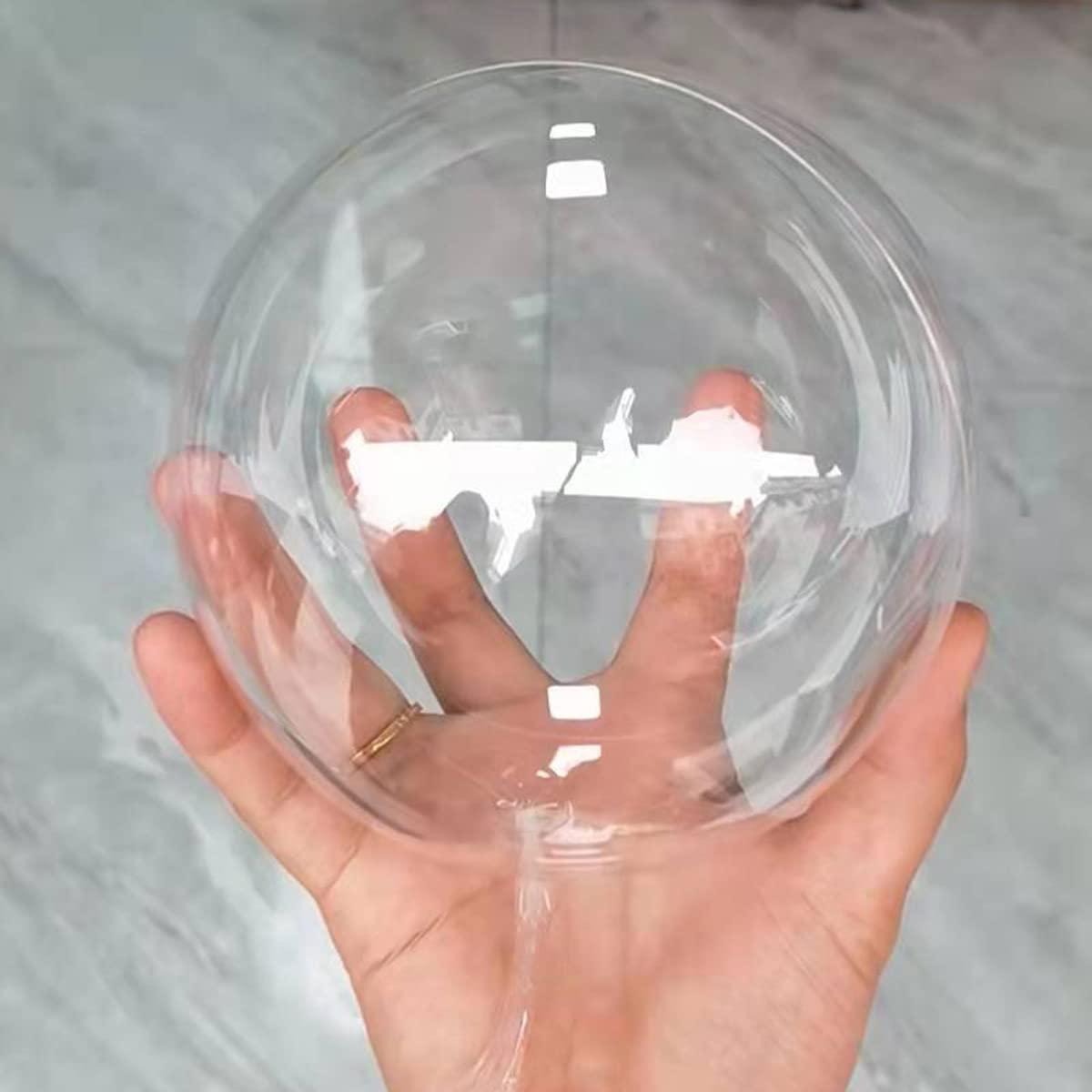 RUIFAR 8 Inch Clear Bubble Balloons, Mini Bobo Balloon Transparent Round Balloon for Christmas Wedding Birthday Party Decorations Supplies (100pcs)