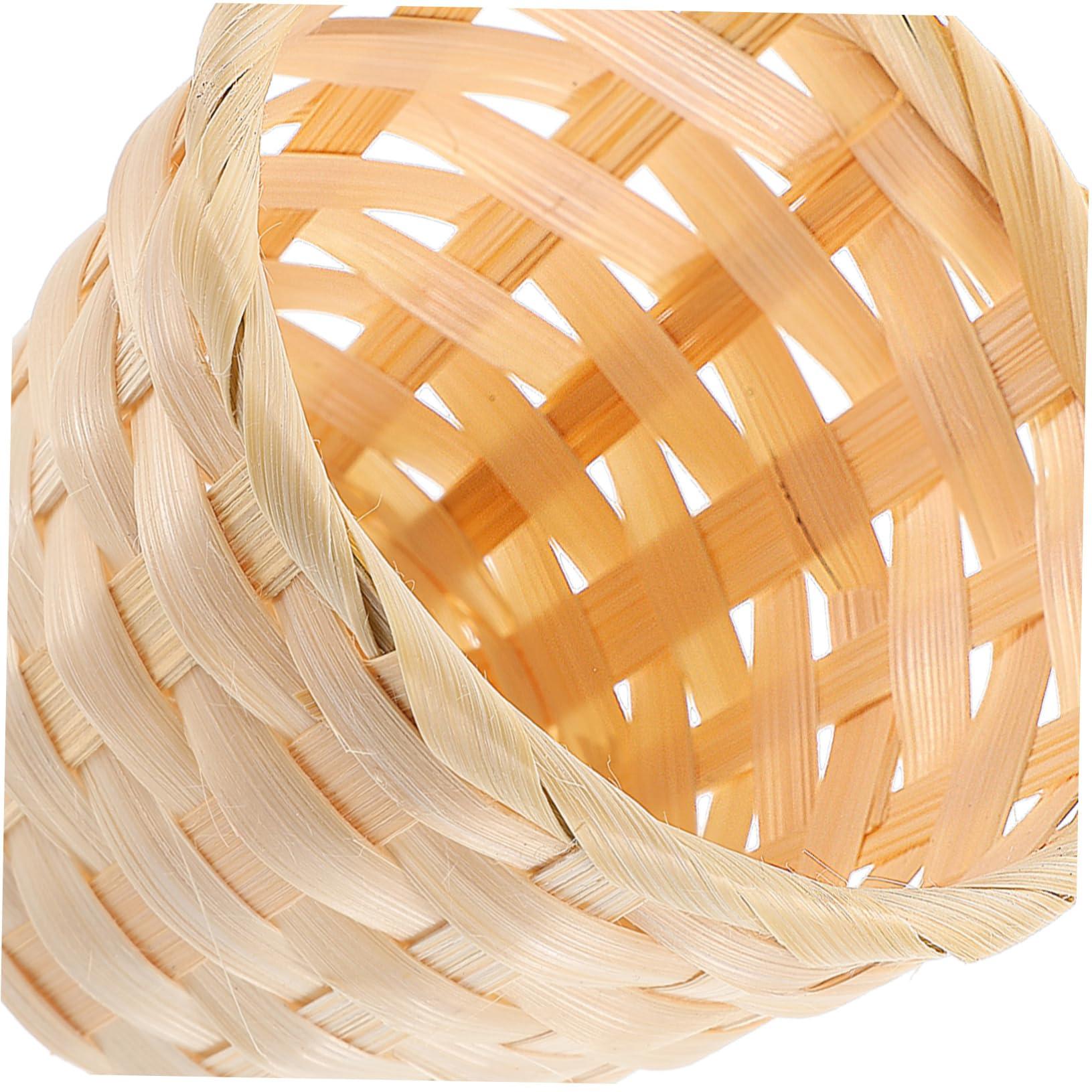 DEARMAMY DEARMAMY Mini Woven Basket 12Pcs Miniature Flower Basket Dollhouse Picnic Basket Tiny Party Favor Desktop Storage Container Farmhouse Decor