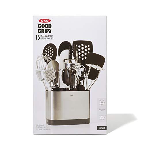 OXO OXO Good Grips 15-Piece Everyday Kitchen Utensil Set, Silver