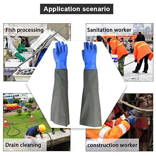 Eiito Eiito Drain cleaning gloves,Pond Gloves,Long Rubber gloves,Waterproof Gloves elbow length rubber gloves- 27 Inch Insulated Waterproof Gloves