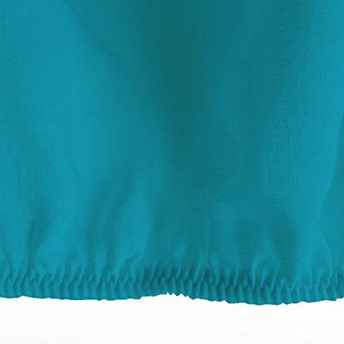 HR Luxury Linen HR Luxury Linen Fitted Sheets - 400 Thread Count 100% Cotton 1-Piece Fitted Sheet 24 Inch Deep Pocket Solid (Full XL, Turquoise Blue)