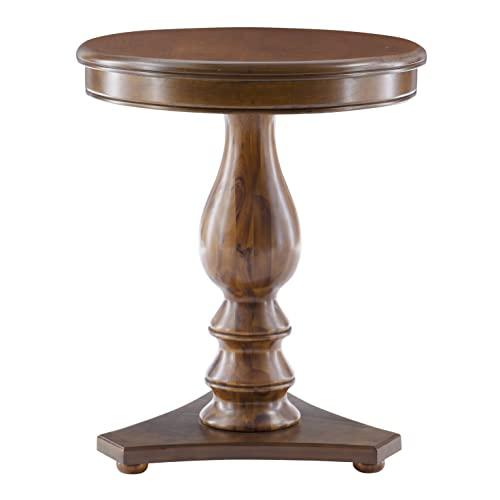 Powell Powell Hazelnut Round Top Finley Pedestal Accent Side Table