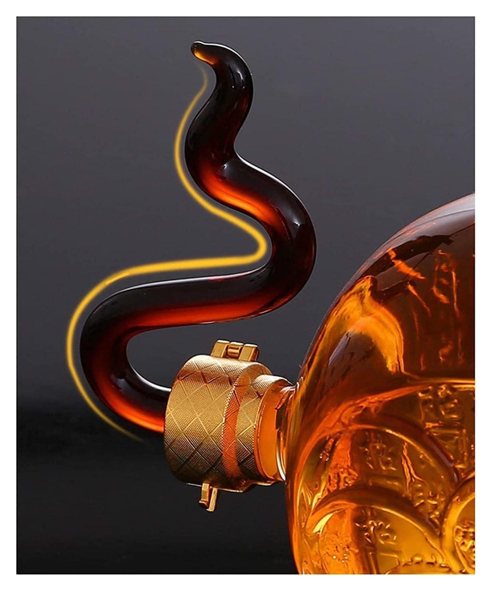 OXOAMP Unique Decanter Mouse Shape Decanter Zodiac Animal Wine Decanter For Vodka Bourbon Brandy Liquor Dispenser Glass Decanter