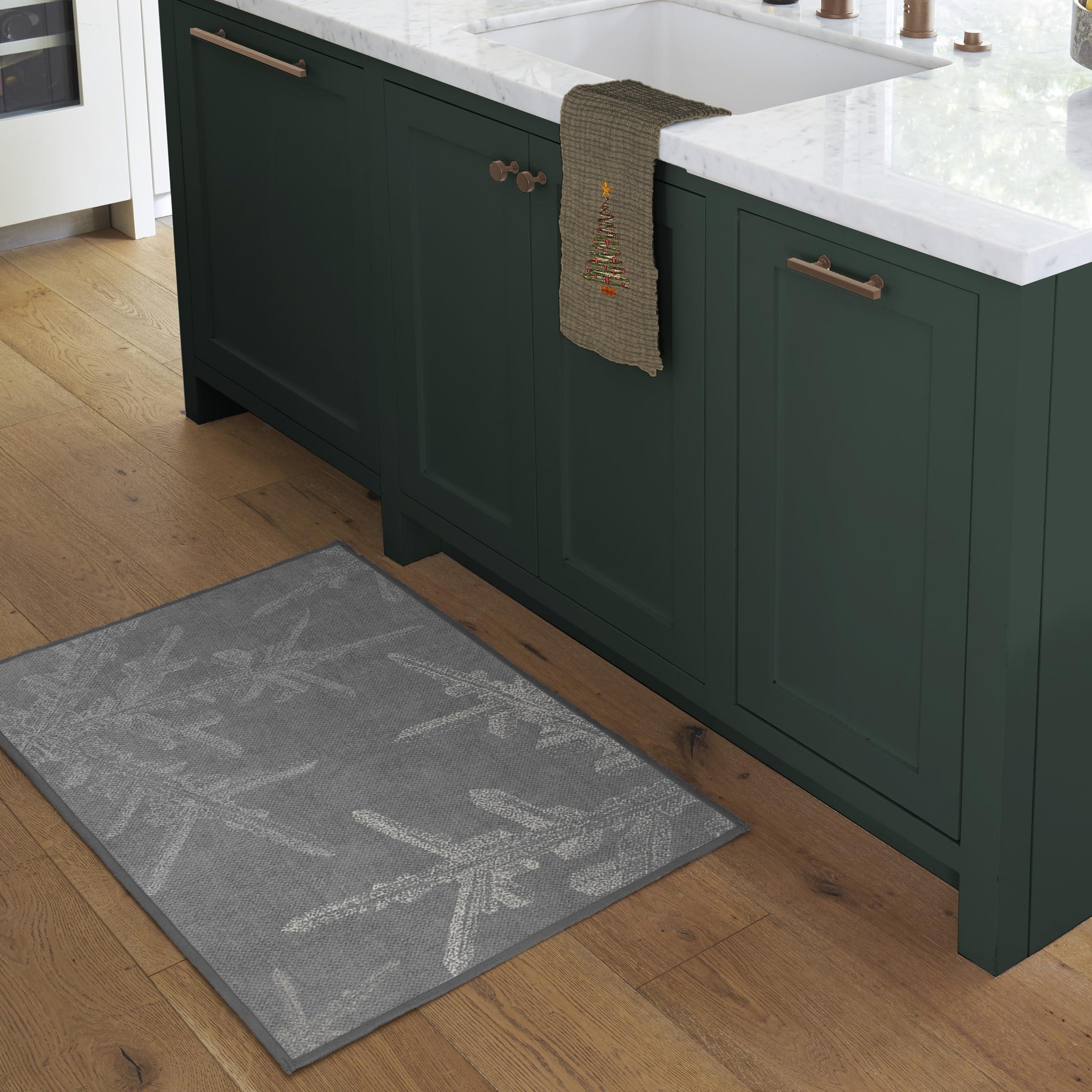 RUGGABLE Ruggable Washable 2x3 Area Rug, Snowflake Silver, Premium Winter Rugs for Living Room, Bedroom, Kitchen, Office, Classroom with Gripper Non Slip Pad, Snowflake Silver