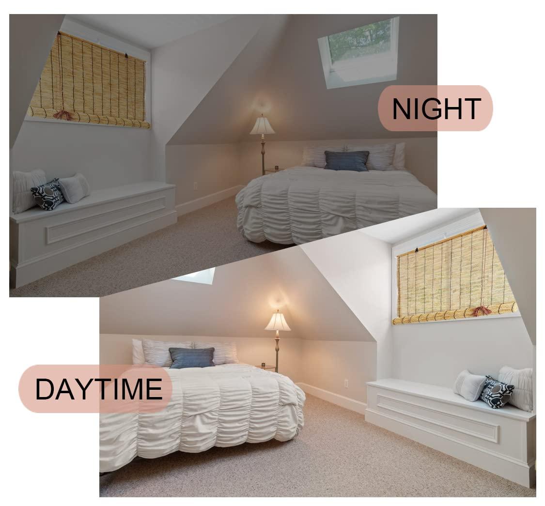 WAYRGN Outdoor Bamboo Shades for Patio Bamboo Roll up Blinds Curtains for Windows Waterproof, Porch Bamboo Rolling Curtains Breathable Corded Roller Shades