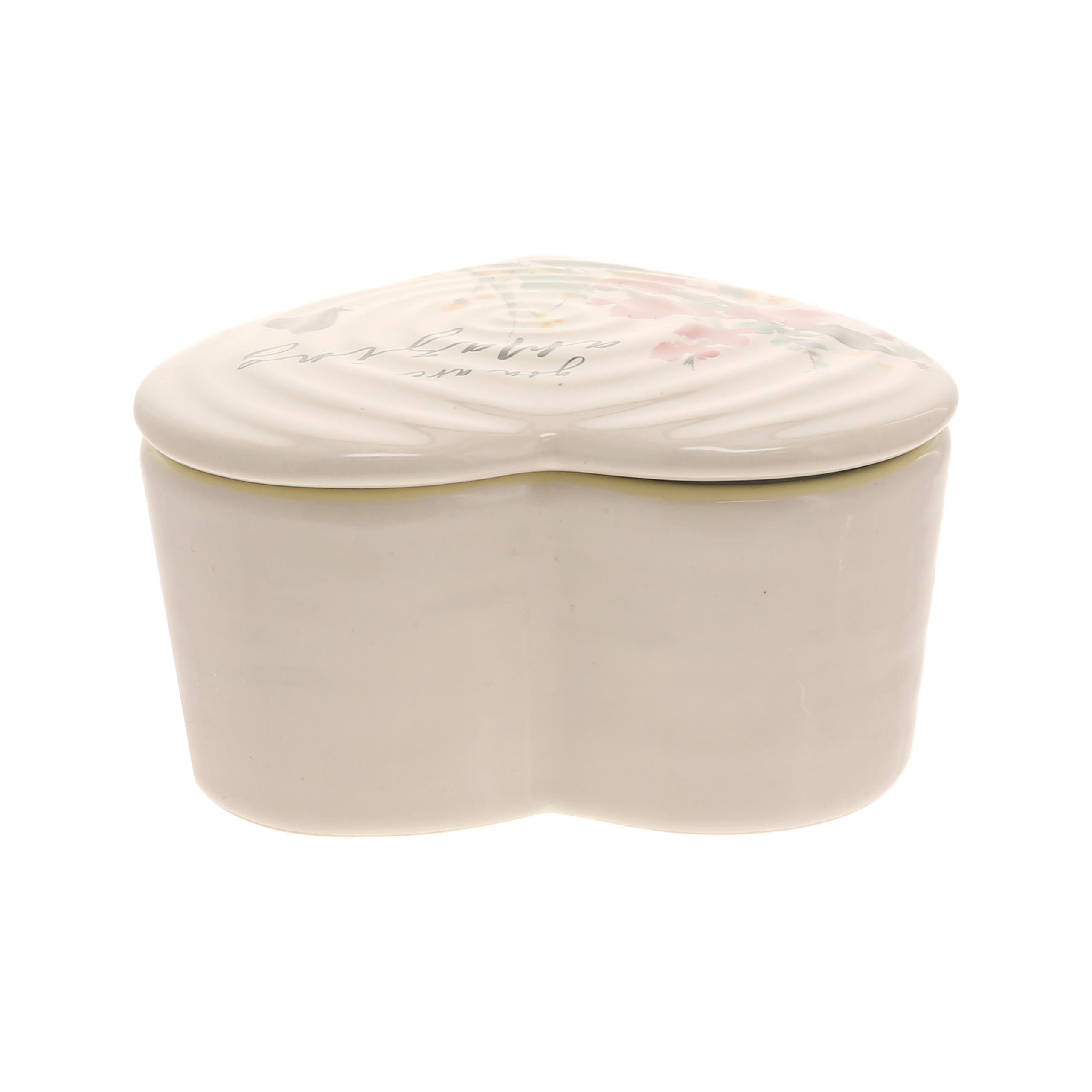 Pavilion Gift Company Pavilion Gift Company - You Are Amazing Ceramic Heart-Shaped Keepsake Box, Friend Gift, Best Friend Gift, Jewelry Keepsake Decorative Box, Jewelry Box For Mom, Daughter, Sister, Friend, 2 Count, Cream