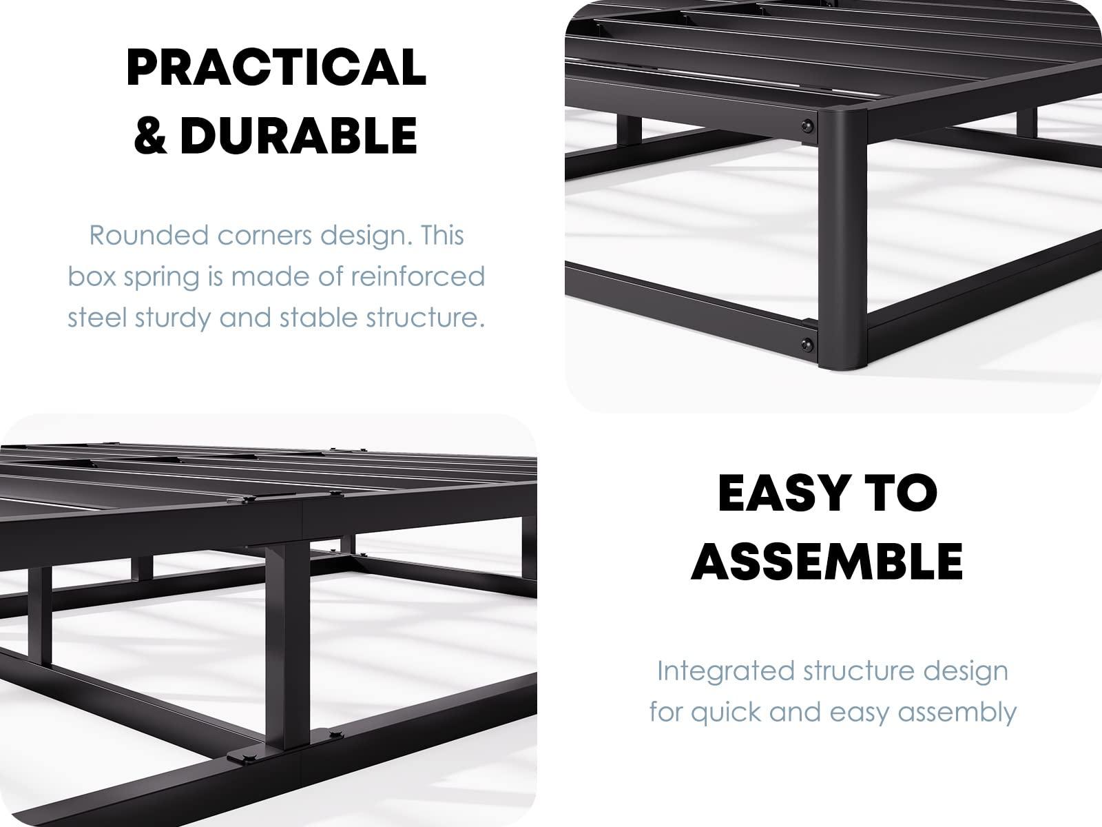 RLDVAY RLDVAY Twin-XL Box-Spring, 9 inch Metal Twin XL Box Spring Only, Heavy Duty XL Twin Box Spring with Fabric Cover, Easy Assembly, Non Slip, Noise Free