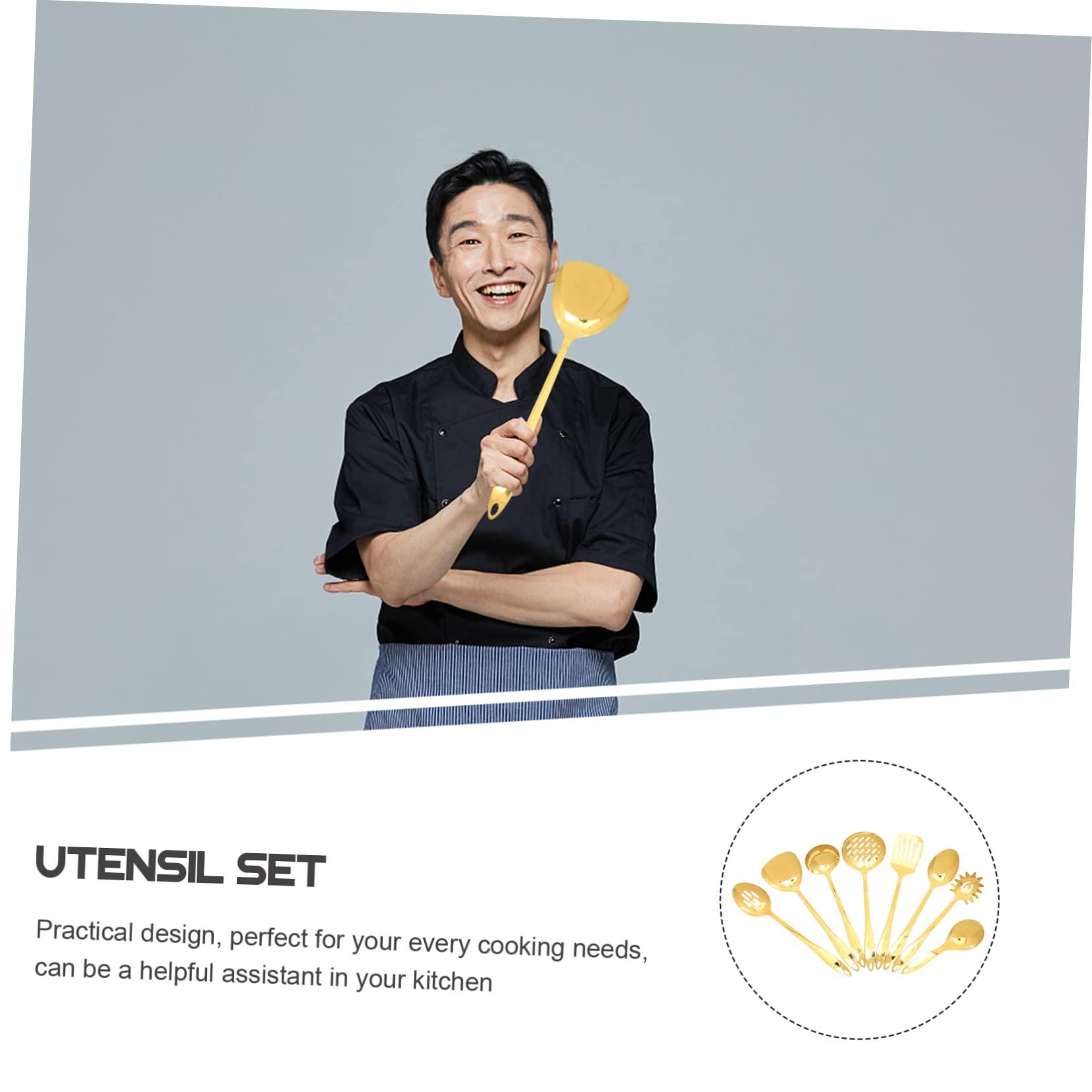 CIYODO CIYODO 1 Set Kitchen Set Cutlery Organizer Kitchen Gadgets Pot Induction Cookware Pan Utensil Mixing Spoon Sink Tool Kit Silverware Kitchen Accessories Dishwasher Stainless Steel Golden