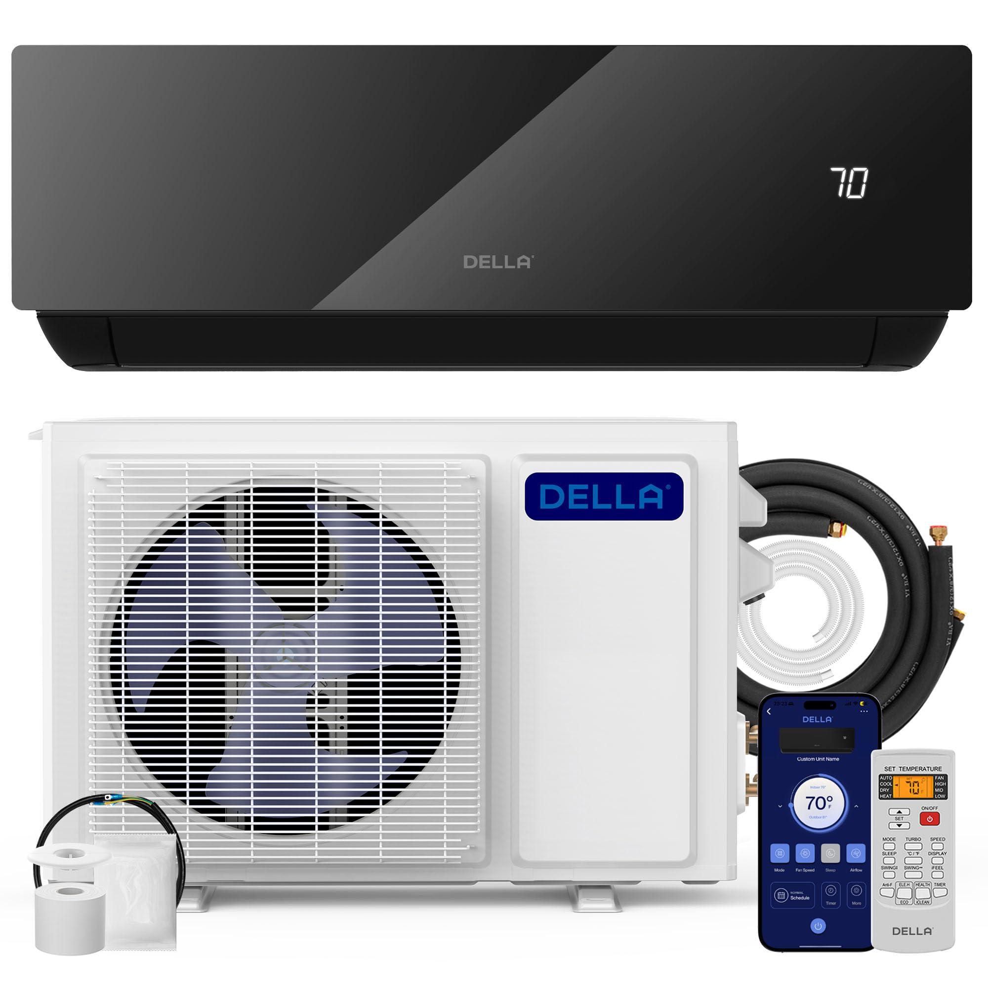 Della DELLA Umbra Series 12000 BTU Mini Split Work with Alexa 20 SEER2 Cools Up to 550 Sq.Ft Energy Saving Split AC & Pre-Charged 1 Ton Heat Pump Ductless Inverter System
