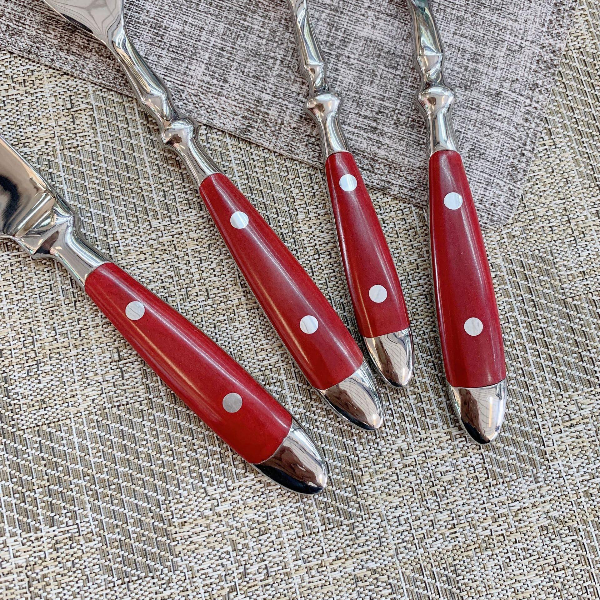 GULSARAYI Utensil Sets Silverware Set Cutlery Set Flatware Set for 6, Durable 18/10 Stainless Steel Spoons And Forks Set Premium Flatware Sets Home & Kitchen Wedding Banquet 36PCS Dishwasher Safe Mirror Effect