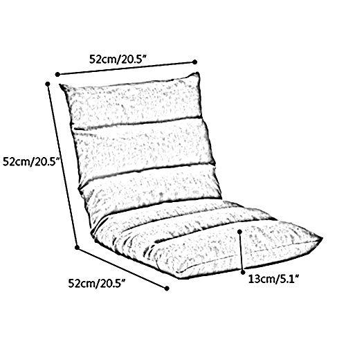 Bseack Floor Chair Foldable Single Floor Chair 5 Gears Freely Adjustable Lazy Sofa Removable and Washable Floor Cushion with Backrest Meditation Chair (Color : Dark Gray)