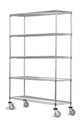 Omega Omega Shelving Storage | 5 Tier Truck Shelving Unit 24" Deep x 48" Wide x 80" High- 1200 lb Capacity per Shelf, Adjustable Wire Shelving, Tool-Free Assembly |Stainless Garage Shelving