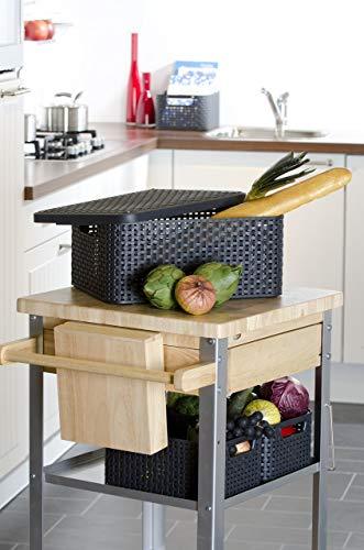 Curver Curver Style 205847 Storage Box Rattan Look Size M with Second-Generation Lid Polypropylene