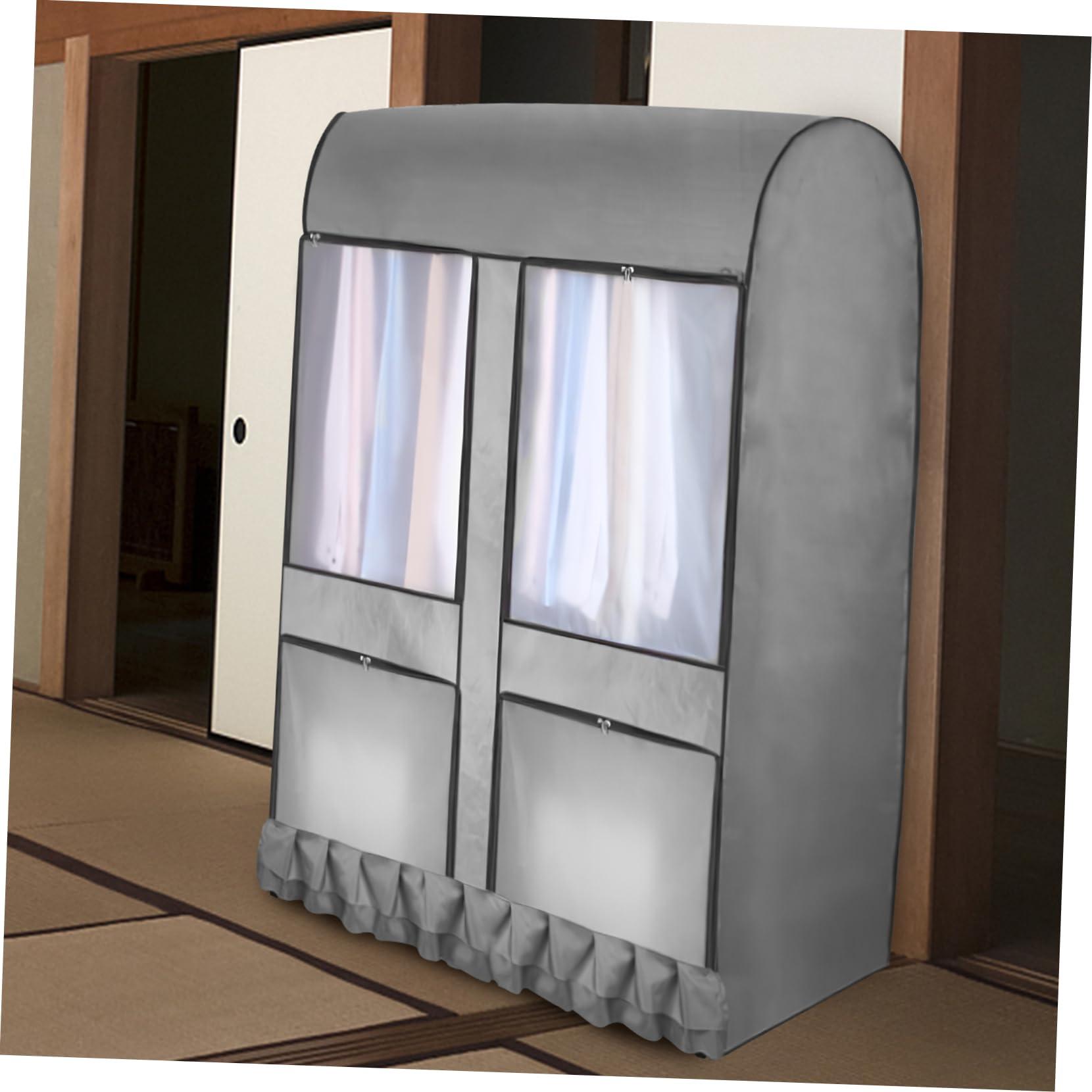 Amosfun Amosfun Cover Clothes Rack Clothes Hanger Cover Wardrobe Cover Hanging Garment Bag Gray/medium Size