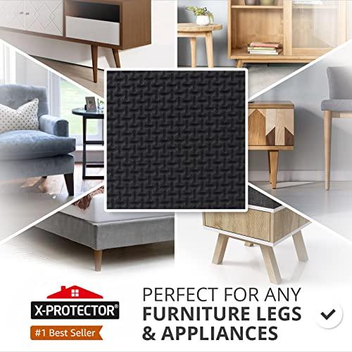 X-Protector X-PROTECTOR Non Slip Furniture Pads 24 Premium Furniture Grippers 1 1/2\"! Best SelfAdhesive Rubber Feet Furniture Feet Ideal Non Skid Furniture Pad Floor Protectors Keep Furniture in Place!